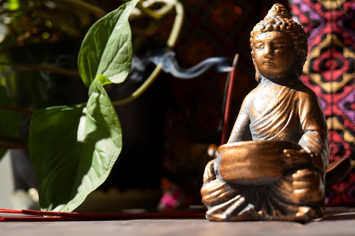 Ilustração simbólica representando o bem-estar social e a harmonia espiritual associados à celebração do Wesak.